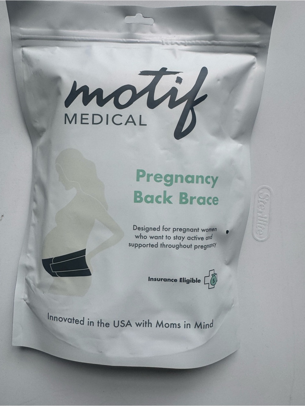 Motif Medical Pregnancy Back Brace Support Band Size Medium, AAA0016-04 NEW